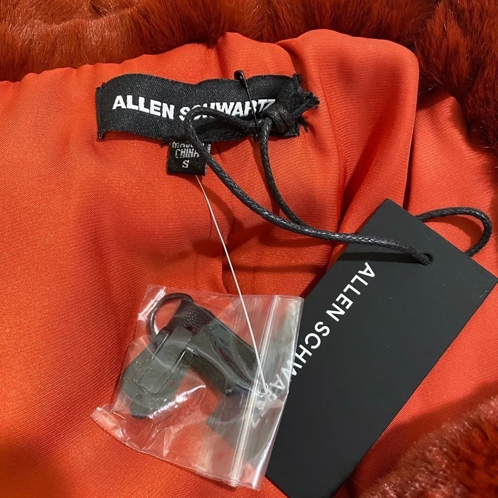 Allen Schwartz Greta Faux Fur Coat Red Size Small NWT - Picture 11 of 16